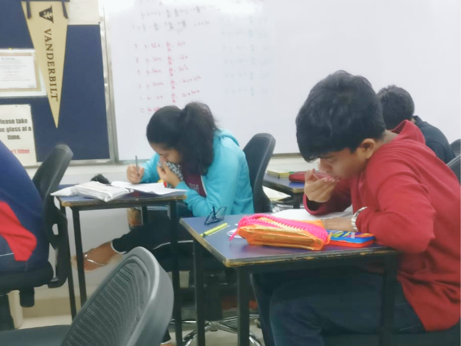 Students during a mock test at Millennium Mathematics