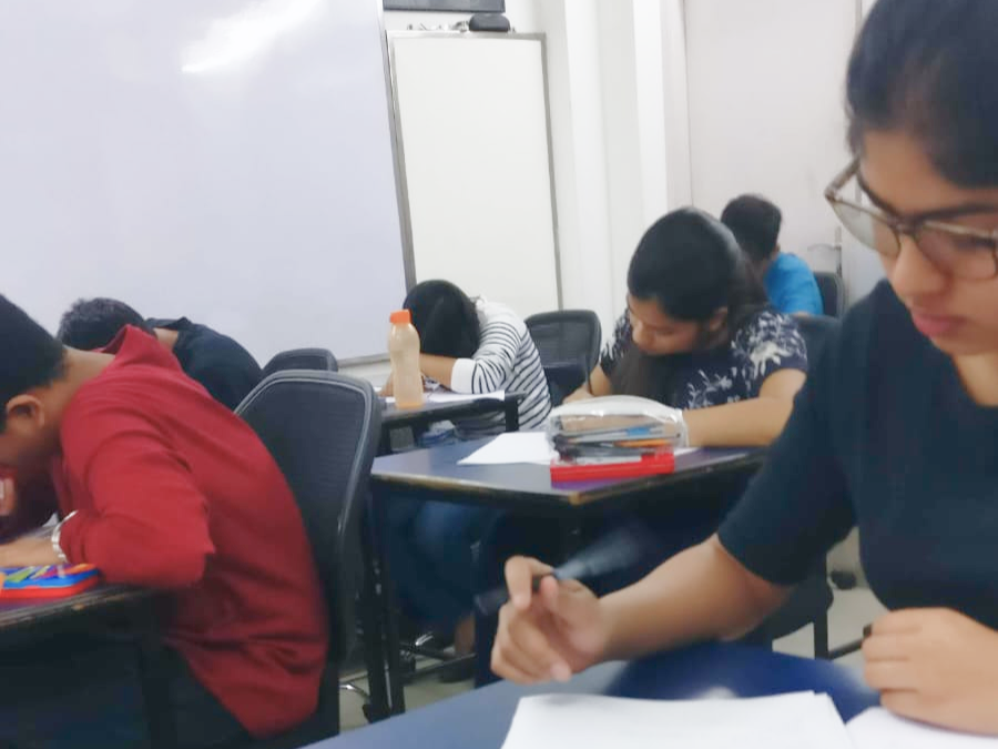 Students during a mock test at Millennium Mathematics